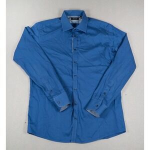 Sand Copenhagen Mens Shirt 40 Long Sleeve Button Down Cotton Blue Striped Trim
